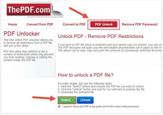 Как разблокировать pdf файл в ThePDF