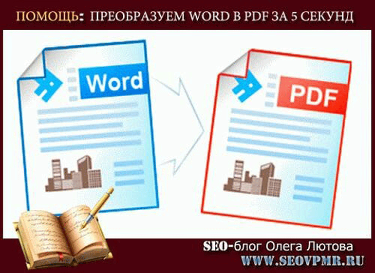 как перевести документ из word в pdf и обратно